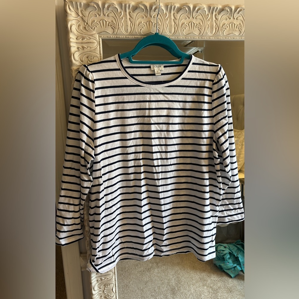 Net J crew striped puff sleeve tee